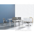 White Double Motor Electric Lift Table for Office